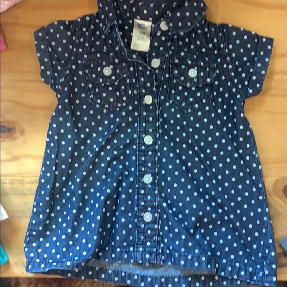 3M denim dress with polka dots